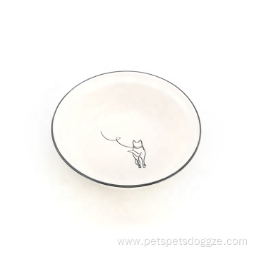Pet Feeding Bowl 2 Sizes White Ceramic